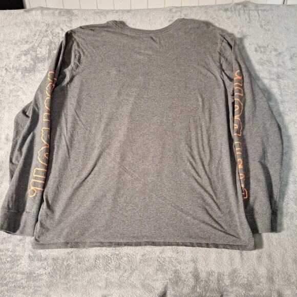 NIKE Just Do It T-Shirt Long Sleeve Gray Cotton Size 2XL - Picture 5 of 7